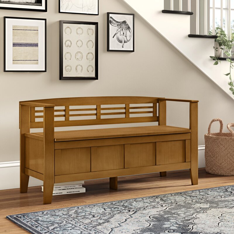 Three Posts™ Glossop Wood Flip Top Storage Bench & Reviews